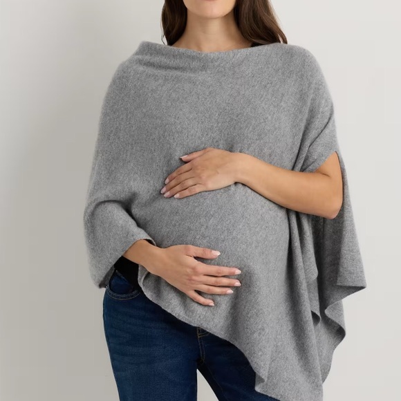 NWT Quince Women's Mongolian Cashmere Nursing Shawl Heather Grey One Size - Picture 8 of 13
